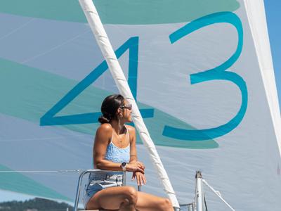 Deck of Active.Cruises, a Lagoon 43 catamaran at Seget Donji, Croatia