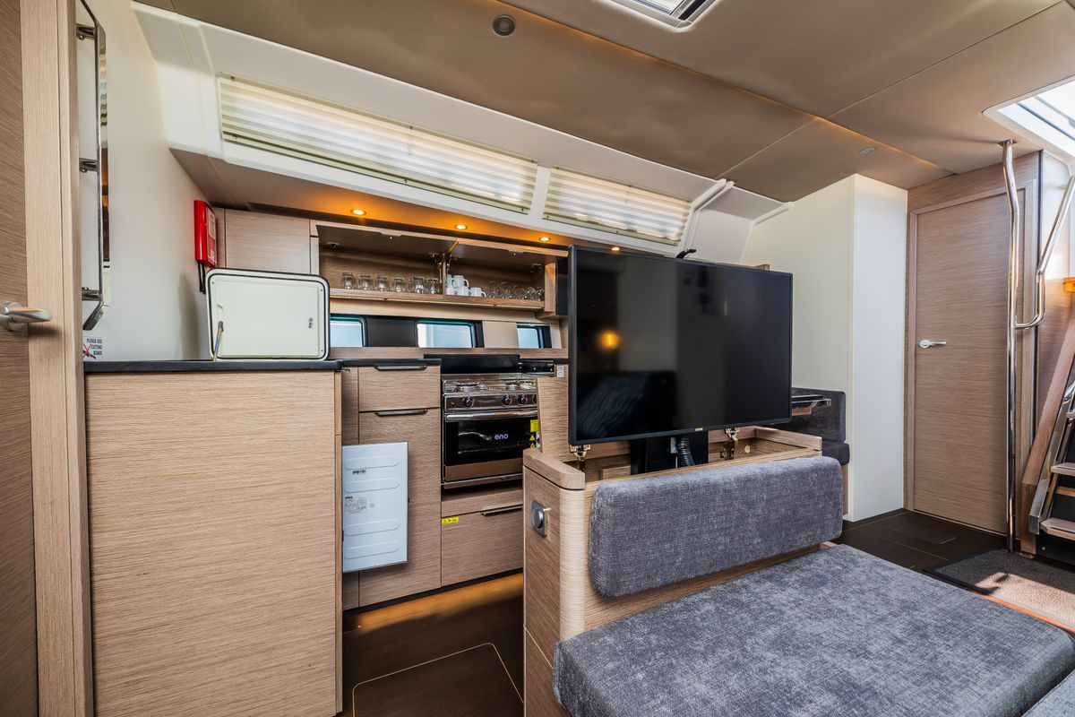 Galley of Pisch, a Hanse Yachts Hanse 460 sailboat at Grad Kaštela, Croatia