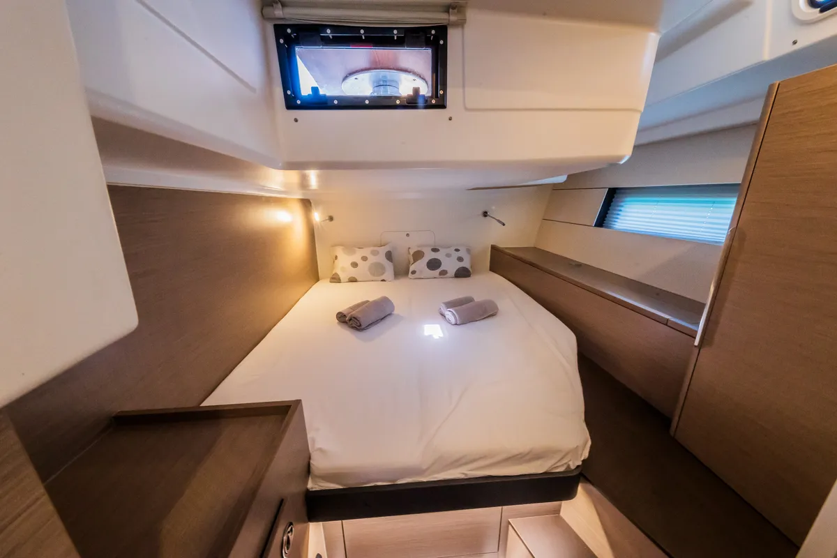 Cabin on Pisch, a Hanse Yachts Hanse 460 sailboat at Grad Kaštela, Croatia