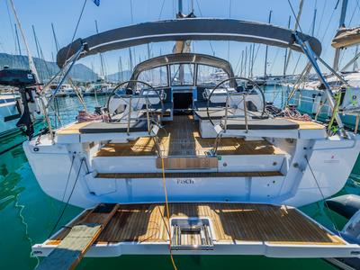 Cockpit of Pisch, a Hanse Yachts Hanse 460 sailboat at Grad Kaštela, Croatia