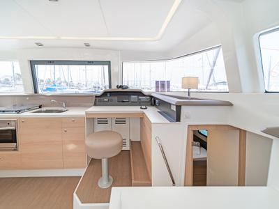 Galley of Anemoskala, a Bali 4.1 catamaran at Gouvia, Greece