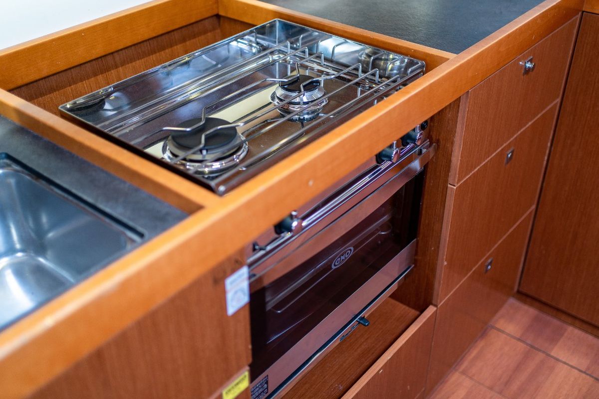 Galley of Nesi 2, a Beneteau Oceanis 45 sailboat at Grad Kaštela, Croatia