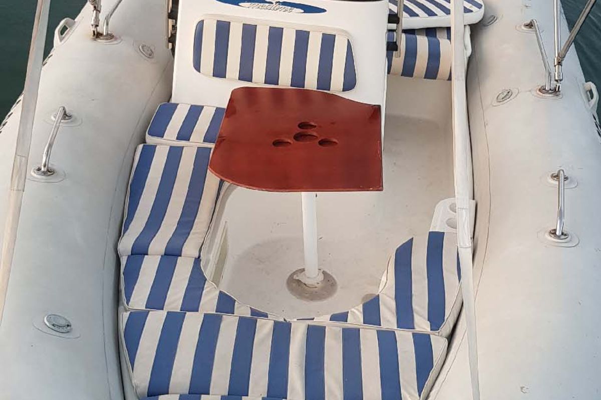 Deck of Medline 2, a Zodiac Medline 2 motorboat at Punat, Croatia