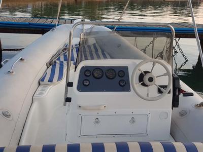 Cockpit of Medline 2, a Zodiac Medline 2 motorboat at Punat, Croatia