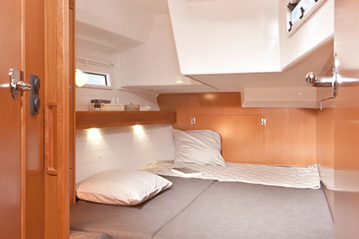 Cabin on Star Isabella, a Bavaria 50 Cruiser sailboat at Punat, Croatia