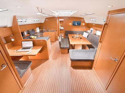 Salon of Star Isabella, a Bavaria 50 Cruiser sailboat at Punat, Croatia
