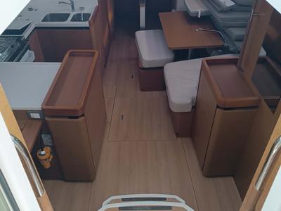 Salon of Funky One, a Jeanneau Sun Odyssey 440 sailboat at Kontokali, Greece