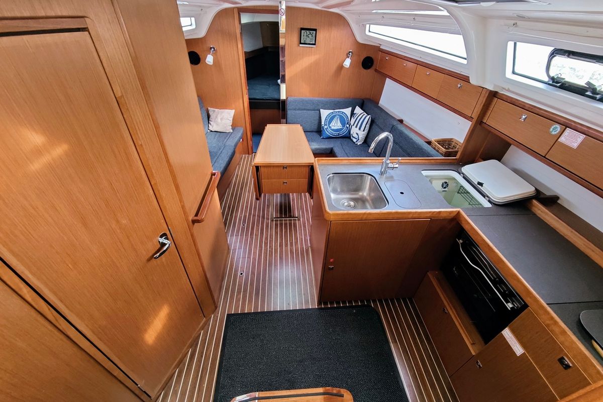 Galley of Hana, a Bavaria Cruiser 37 sailboat at Općina Sukošan, Croatia