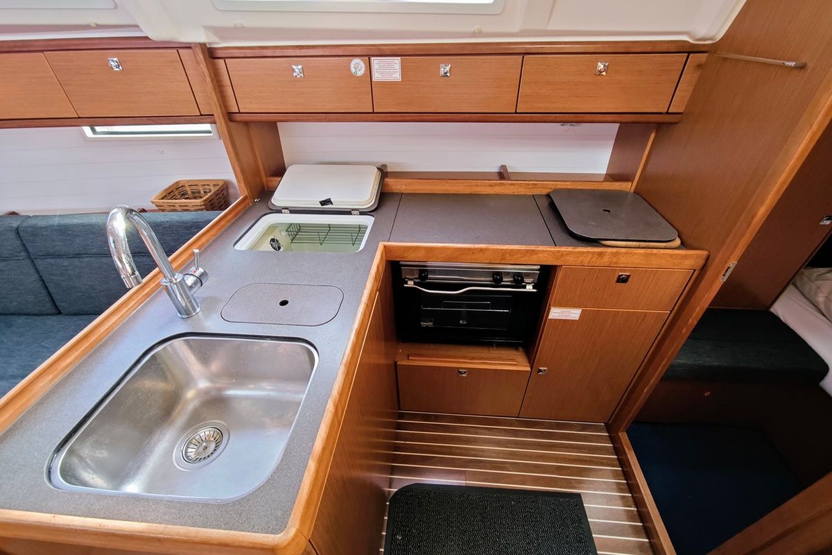 Galley of Hana, a Bavaria Cruiser 37 sailboat at Općina Sukošan, Croatia