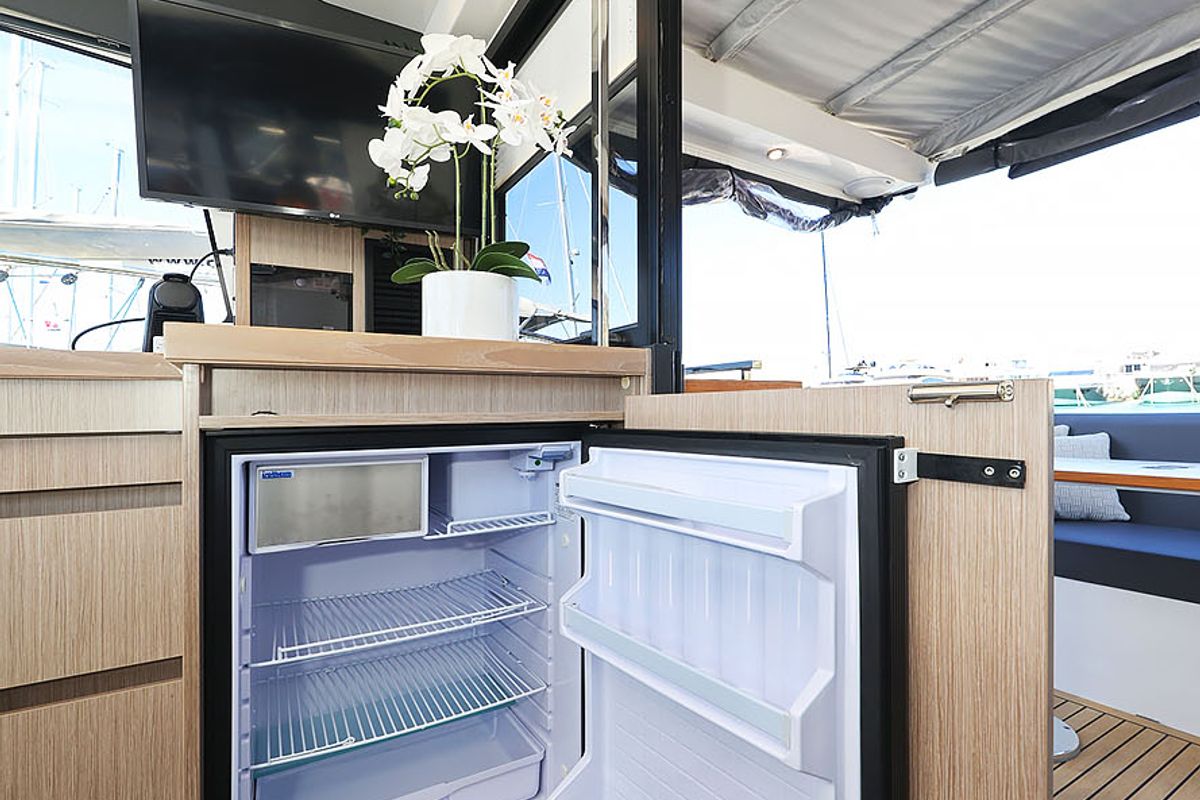 Galley of Tireless, a Sealine C390 yacht at Grad Kaštela, Croatia