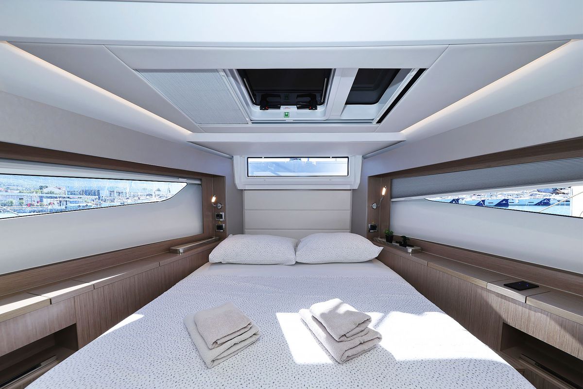 Cabin on Tireless, a Sealine C390 yacht at Grad Kaštela, Croatia
