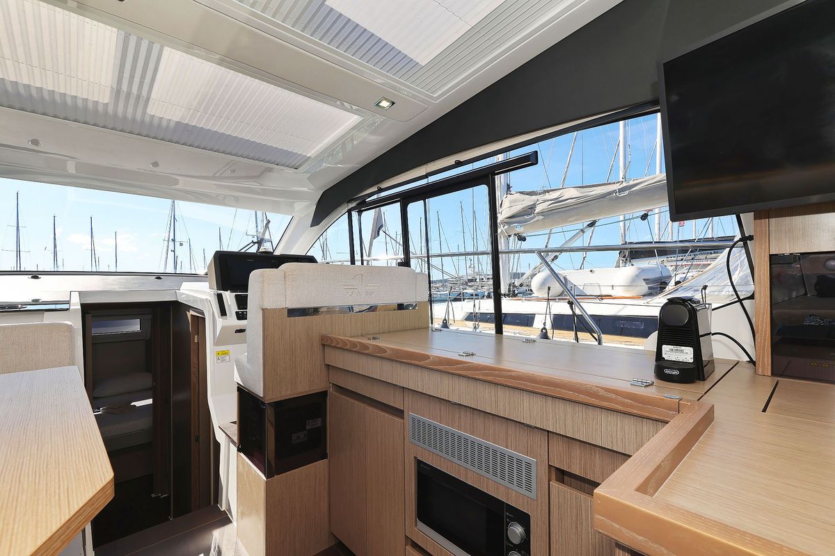Galley of Tireless, a Sealine C390 yacht at Grad Kaštela, Croatia