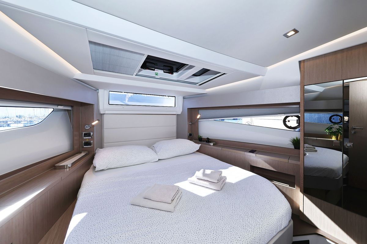Cabin on Tireless, a Sealine C390 yacht at Grad Kaštela, Croatia