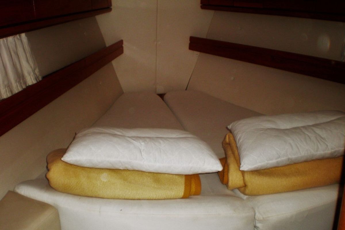 Cabin on Planis, a Bavaria 39 Cruiser sailboat at Sami Municipal Unit, Greece