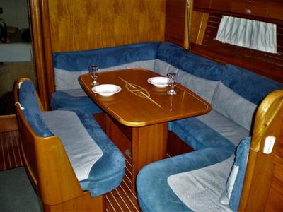 Salon of Planis, a Bavaria 39 Cruiser sailboat at Sami Municipal Unit, Greece