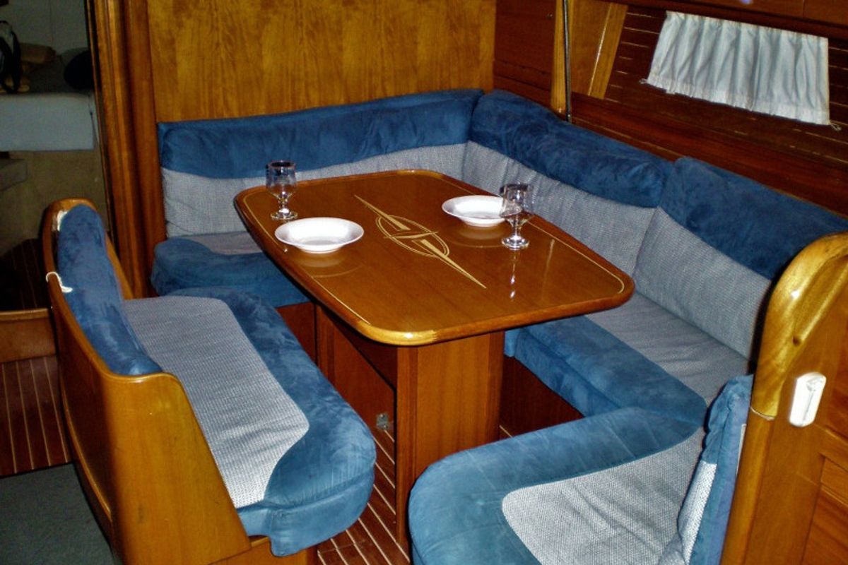 Salon of Planis, a Bavaria 39 Cruiser sailboat at Sami Municipal Unit, Greece