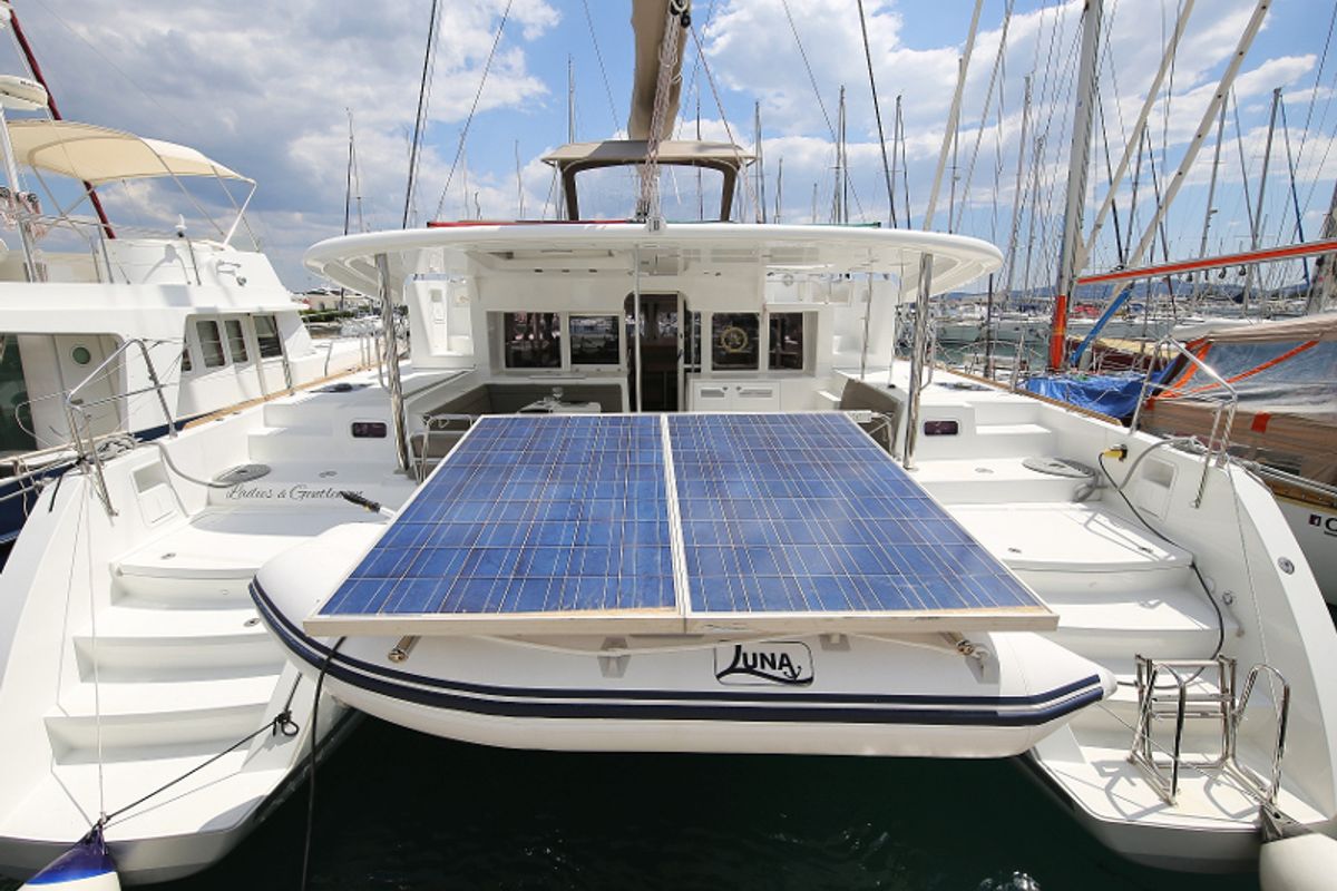 Exterior view of LADIES&GENTLEMEN, a Lagoon 450 Fly catamaran at Općina Sukošan, Croatia