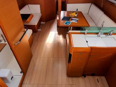 Galley of Kalli Zoi II, a Jeanneau Sun Odyssey 449 sailboat at Benitses, Greece