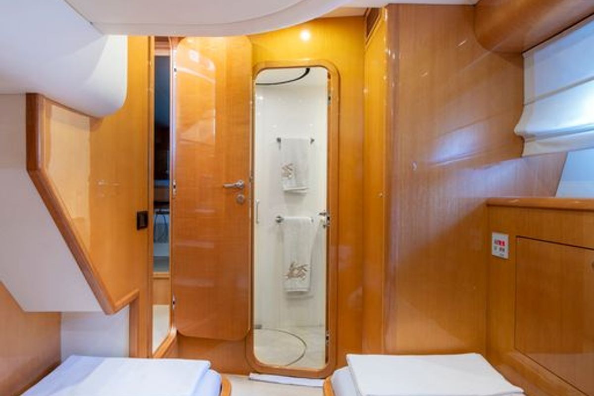 Cabin on C&A, a Uniesse 55 motorboat at Flisvos Marina, Greece