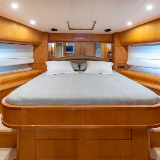 Cabin on C&A, a Uniesse 55 motorboat at Flisvos Marina, Greece