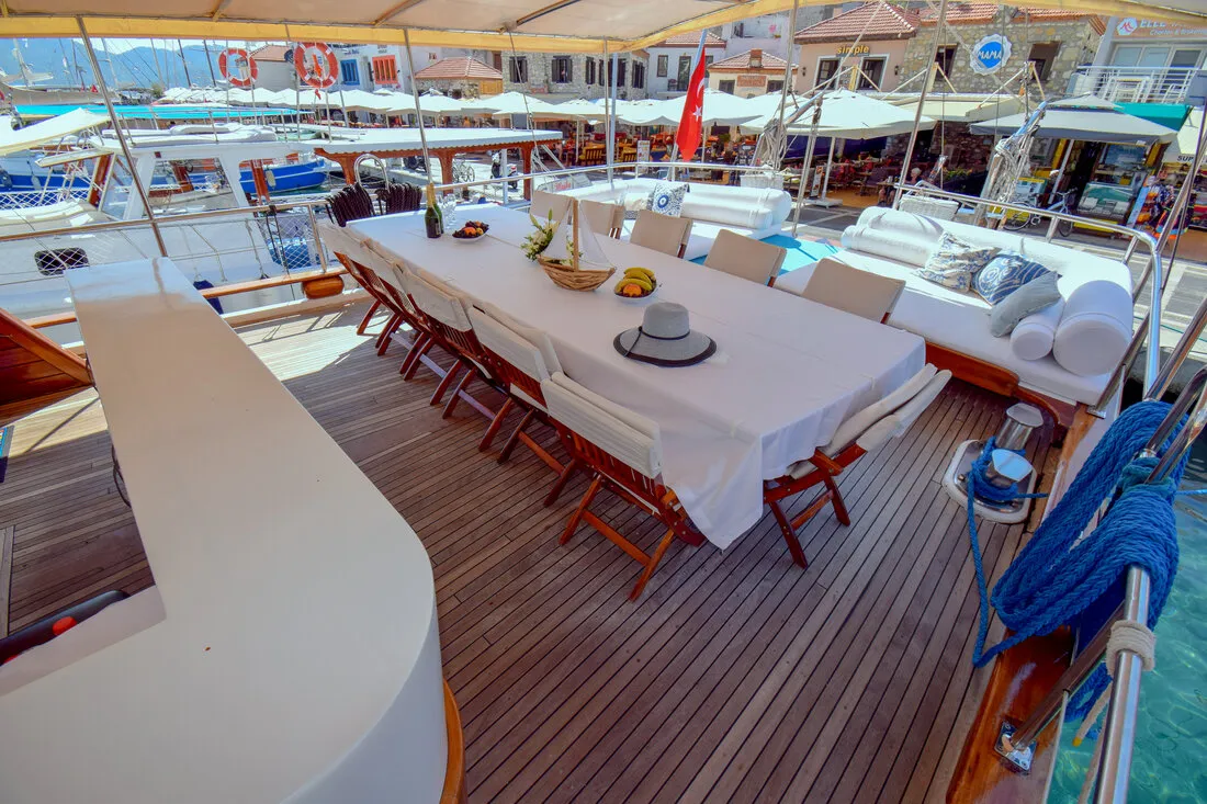 Deck of Perla Del Mar I, a Unknown M/S Perla Del Mar I yacht at Marmaris, Turkey