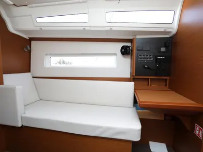 Salon of Red Kiss, a Jeanneau Sun Odyssey 380 sailboat at Split, Croatia
