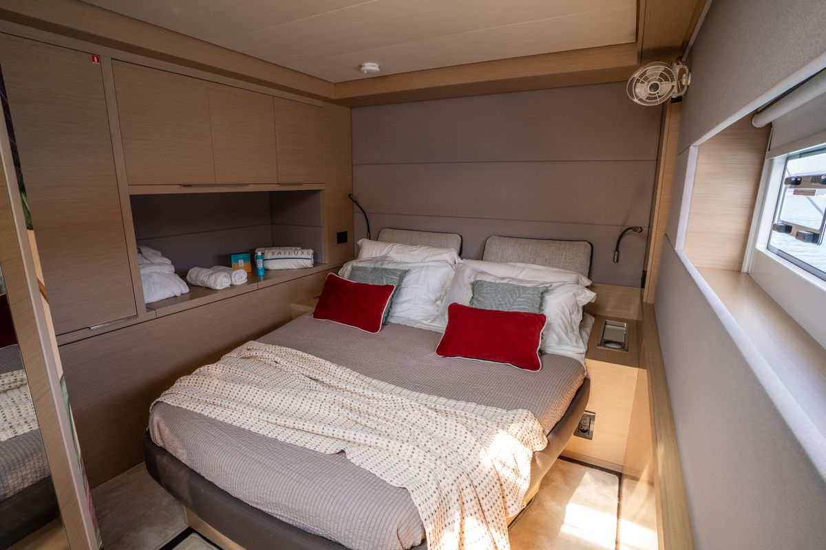 Cabin on SAILUXE - Strafico, a Lagoon 55 catamaran at Capo d'Orlando, Italy