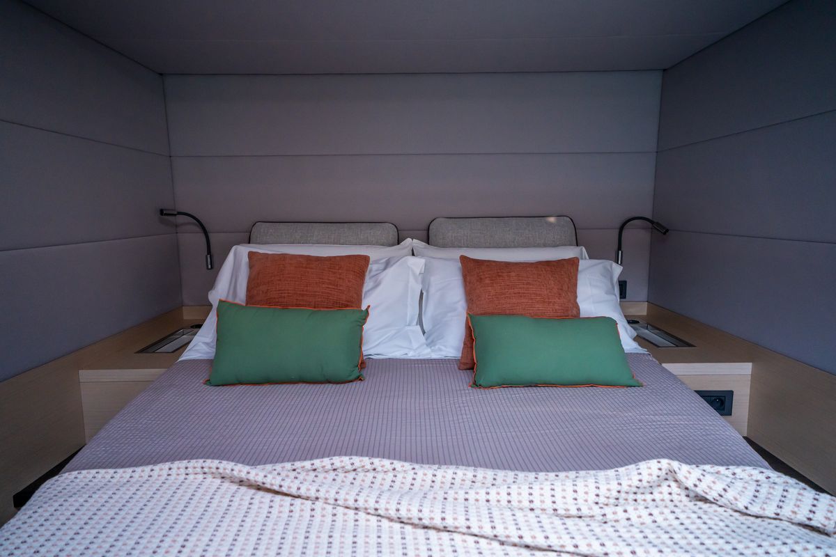 Cabin on SAILUXE - Strafico, a Lagoon 55 catamaran at Capo d'Orlando, Italy
