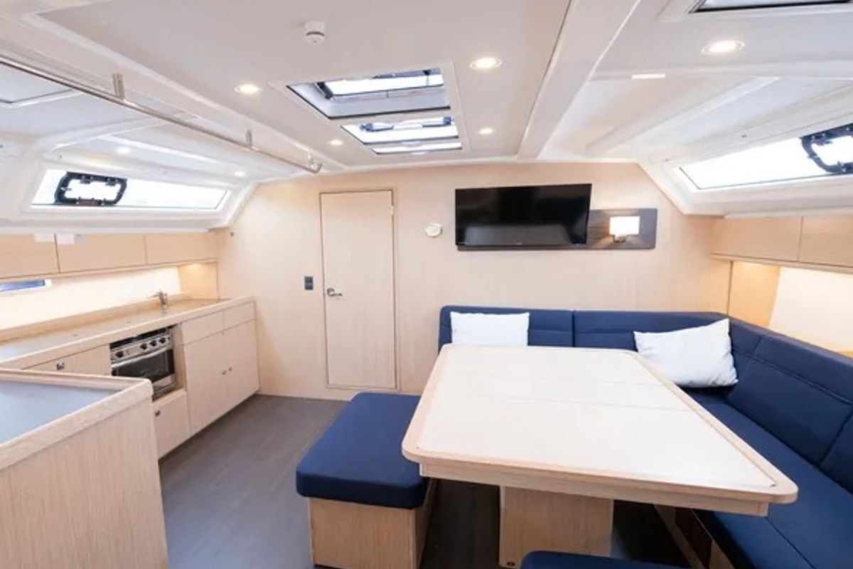 Salon of BLUE-D, a Bavaria Cruiser 46 sailboat at Volos Municipality, Greece