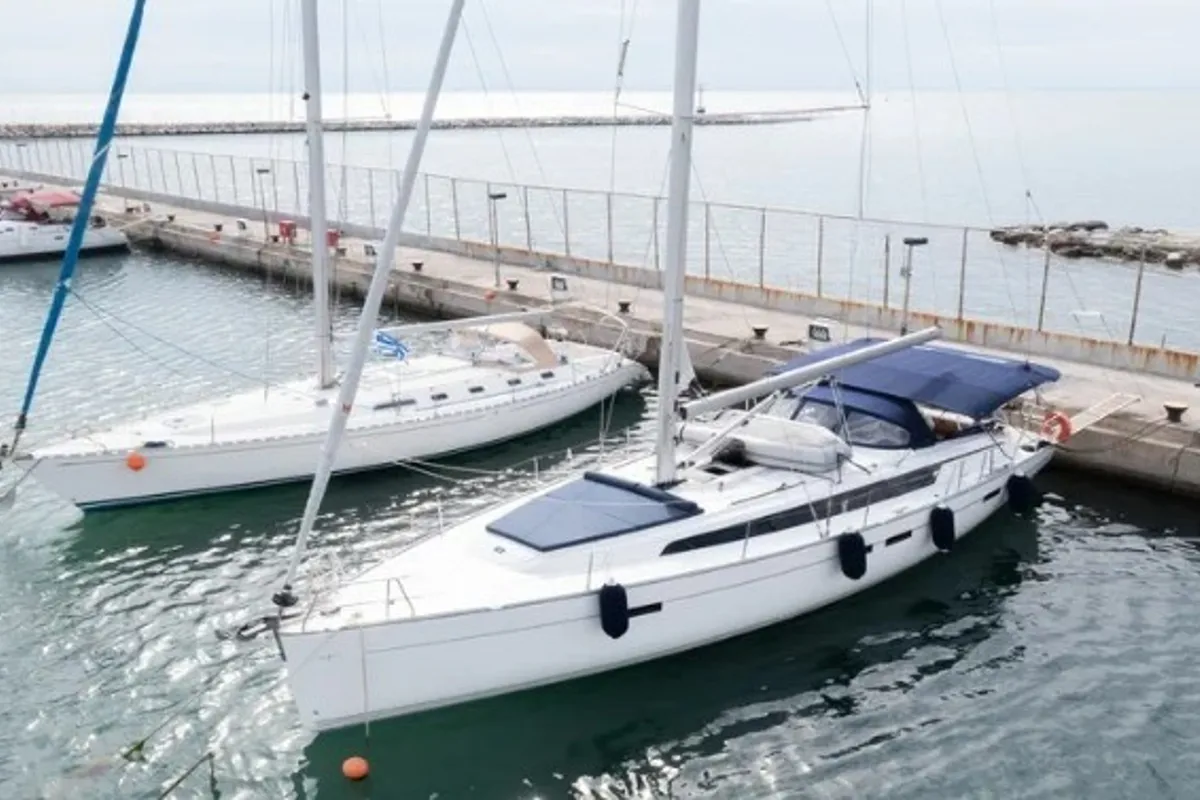 Exterior view of BLUE-D, a Bavaria Cruiser 46 sailboat at Volos Municipality, Greece