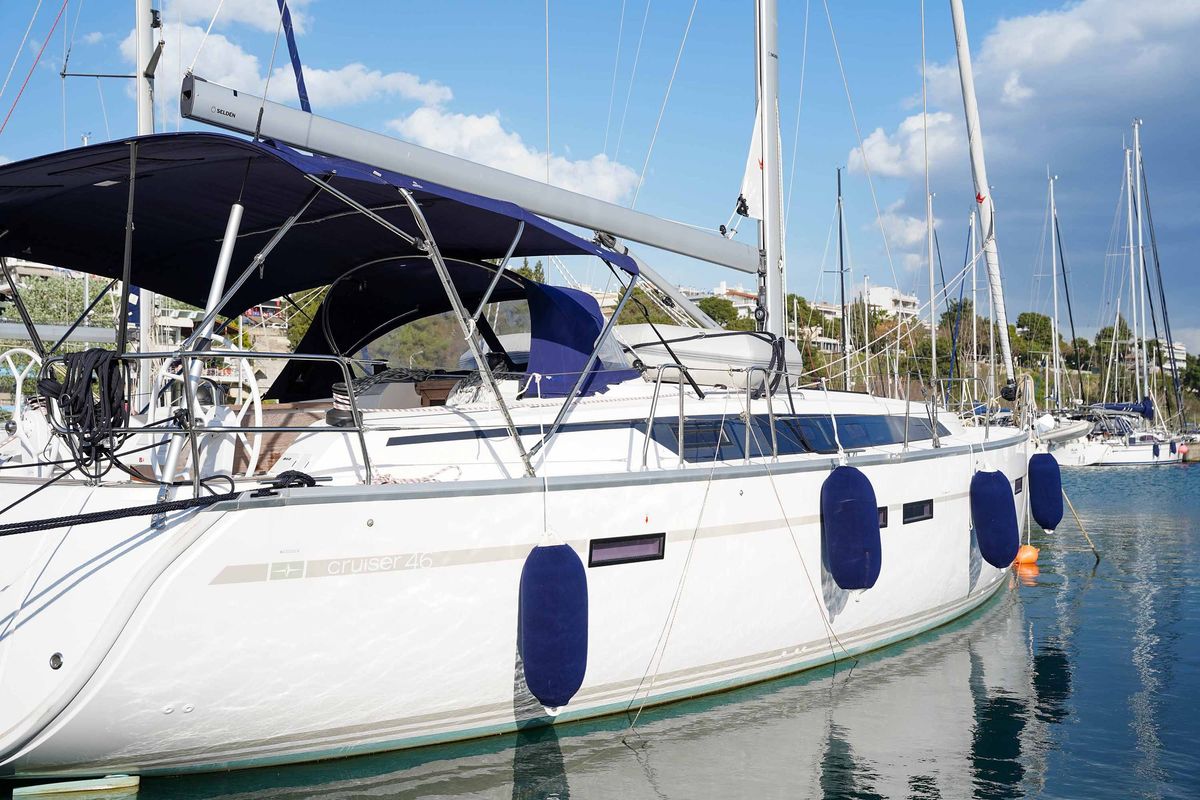 Exterior view of BLUE-D, a Bavaria Cruiser 46 sailboat at Volos Municipality, Greece