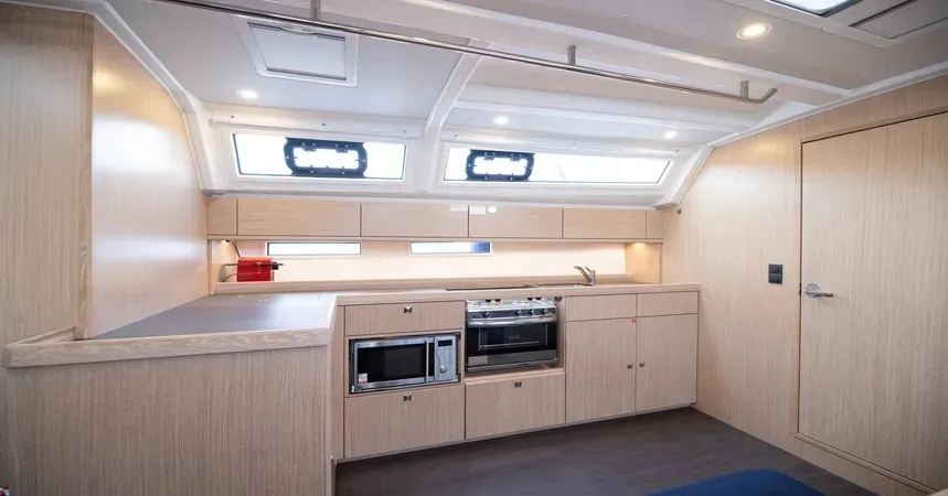 Galley of BLUE-D, a Bavaria Cruiser 46 sailboat at Volos Municipality, Greece