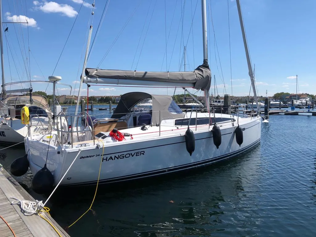 Exterior view of Hangover, a Dehler 34 sailboat at Yerseke, Netherlands