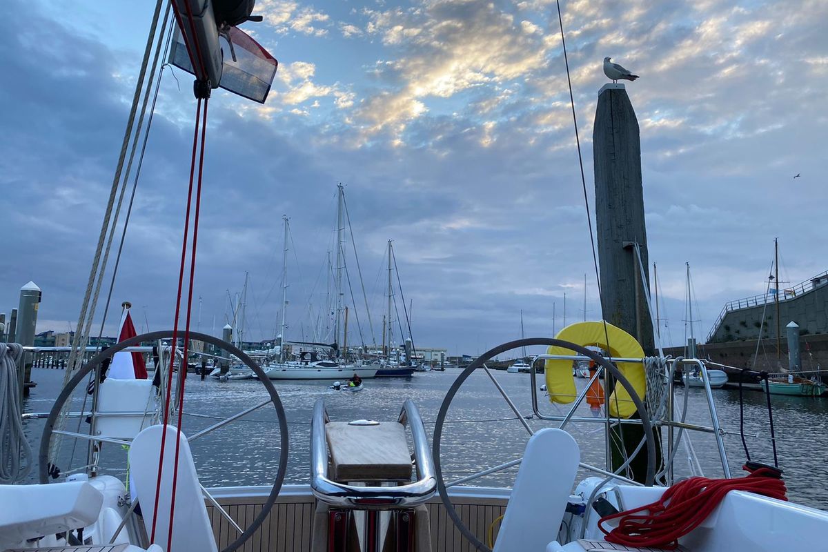 Cockpit of Hangover, a Dehler 34 sailboat at Yerseke, Netherlands