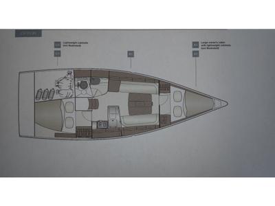 Floor plan of Hangover, a Dehler 34 sailboat at Yerseke, Netherlands