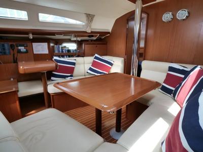 Salon of Morpheus, a Jeanneau Sun Odyssey 37 sailboat at Oban, United Kingdom