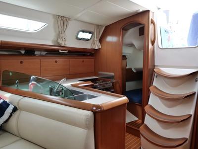 Galley of Morpheus, a Jeanneau Sun Odyssey 37 sailboat at Oban, United Kingdom