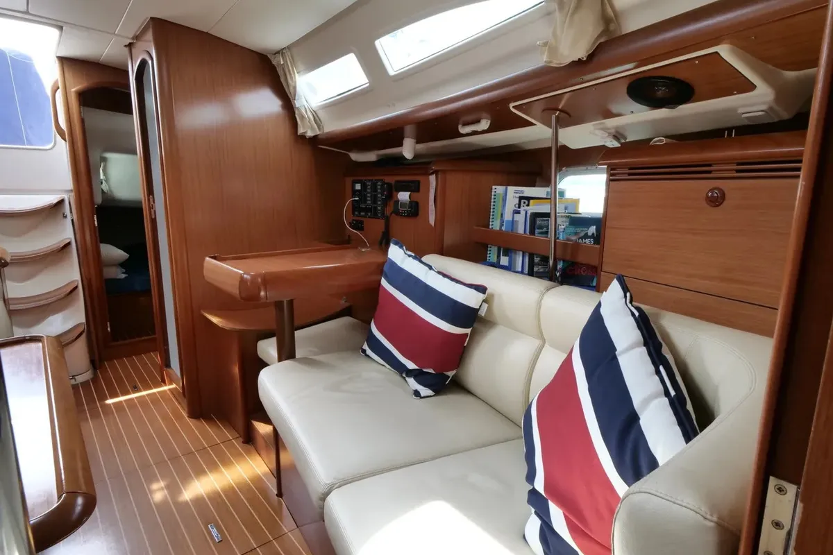 Salon of Morpheus, a Jeanneau Sun Odyssey 37 sailboat at Oban, United Kingdom