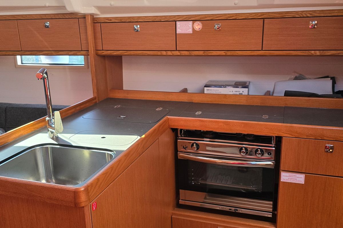 Galley of Maia, a Bavaria Cruiser 37 sailboat at Zadar, Croatia