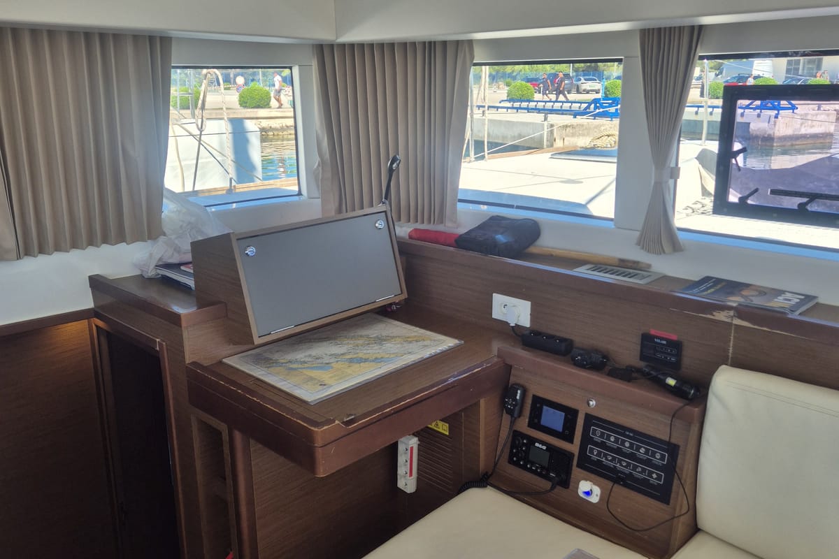 Salon of Nina II, a Lagoon 40 catamaran at Dubrovnik, Croatia