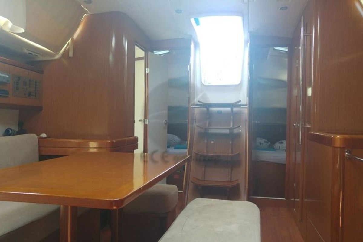 Salon of Filadelfo, a Beneteau Oceanis 43.4 sailboat at Fethiye, Turkey