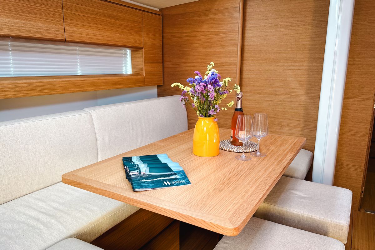 Salon of Premium, a Solaris Yachts Solaris 50 sailboat at Salerno, Italy
