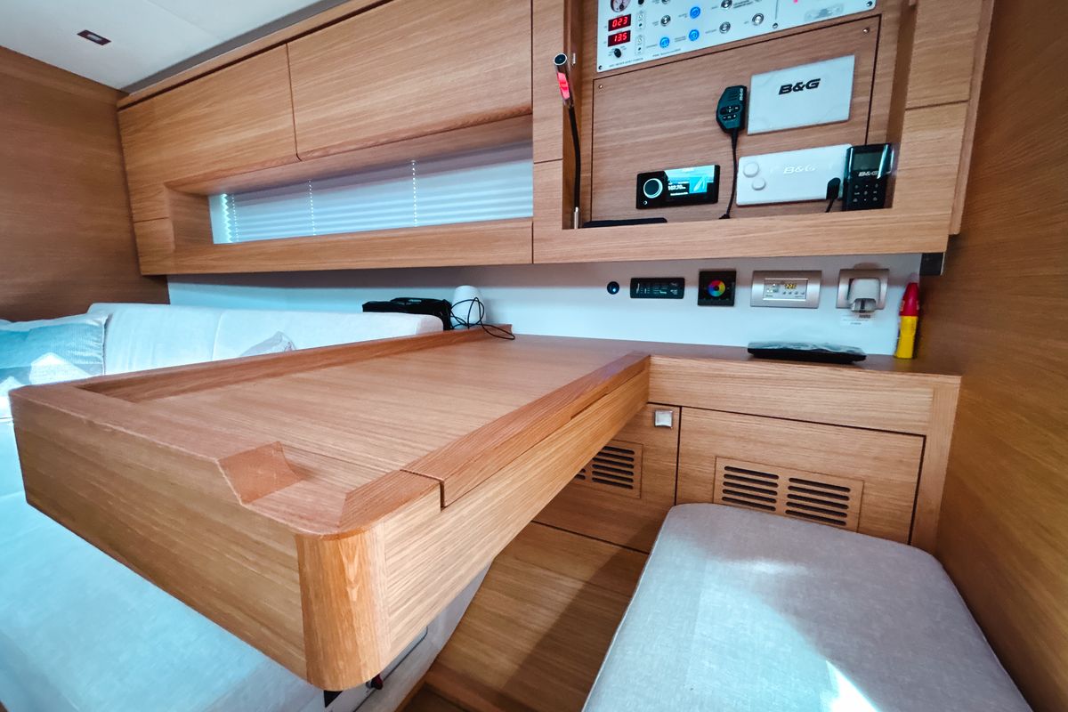 Salon of Premium, a Solaris Yachts Solaris 50 sailboat at Salerno, Italy