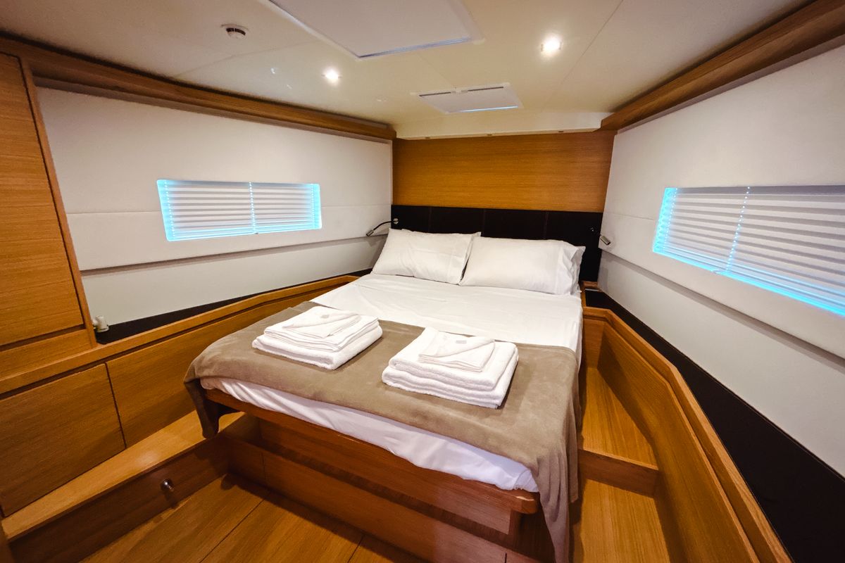 Cabin on Premium, a Solaris Yachts Solaris 50 sailboat at Salerno, Italy