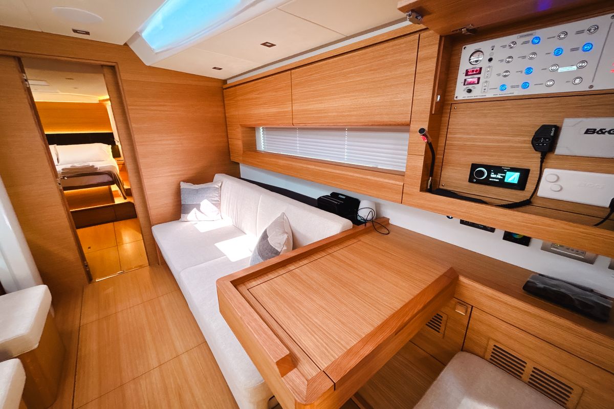 Salon of Premium, a Solaris Yachts Solaris 50 sailboat at Salerno, Italy