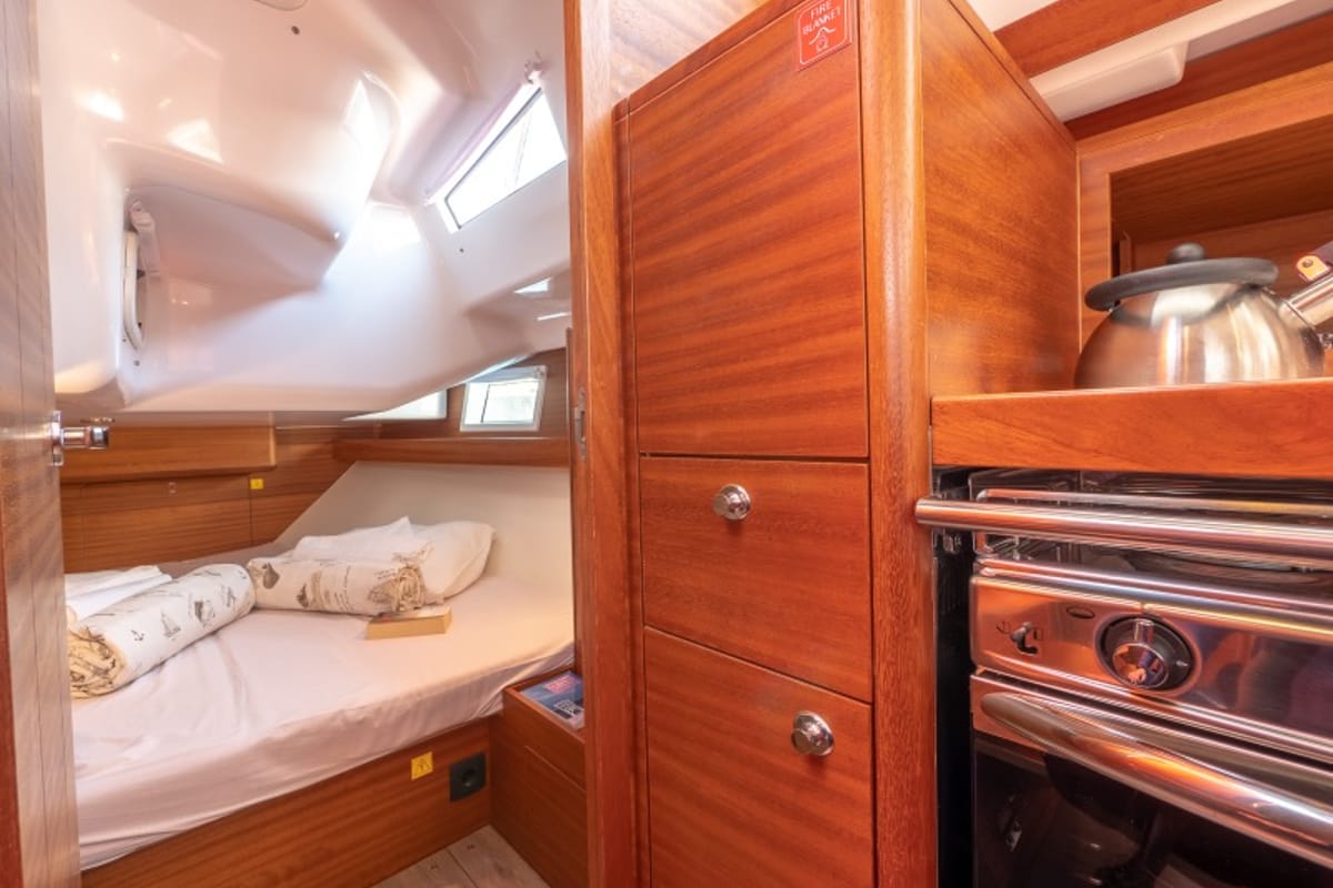 Galley of Funky, a Elan Impression 40.1 sailboat at Split, Croatia