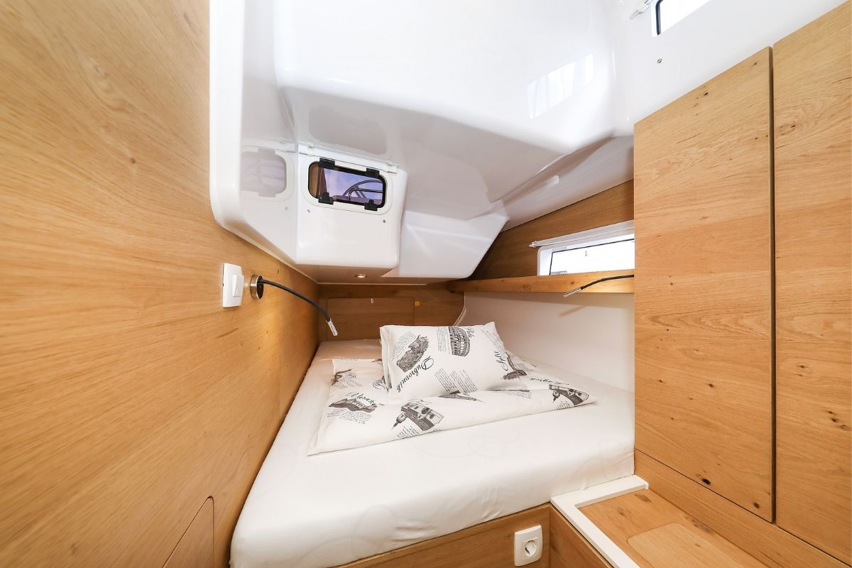 Cabin on Seppia, a Elan Impression 45 sailboat at Grad Biograd na Moru, Croatia