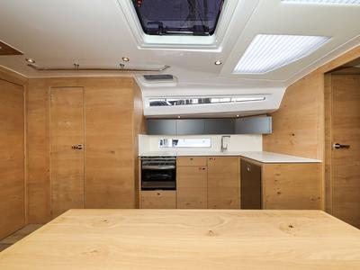 Galley of Seppia, a Elan Impression 45 sailboat at Grad Biograd na Moru, Croatia