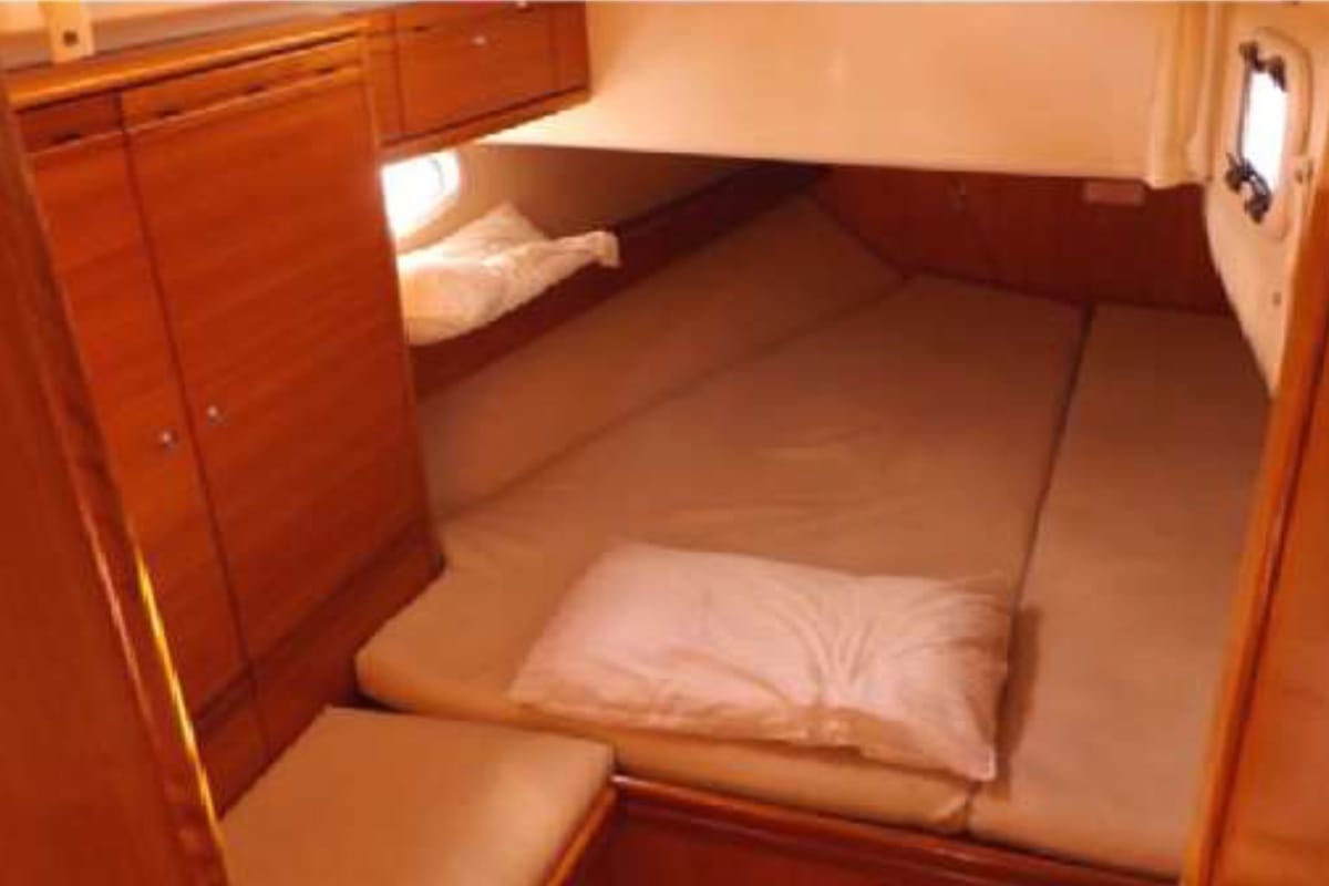 Cabin on JEANNINE, a Bavaria 50 Cruiser sailboat at Kalkara, Malta