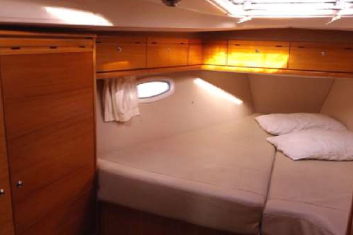 Cabin on JEANNINE, a Bavaria 50 Cruiser sailboat at Kalkara, Malta
